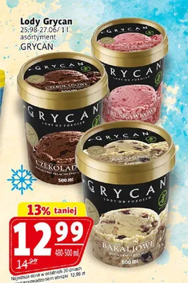 Lody czekoladowe Grycan promocja w Prim Market
