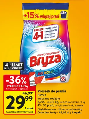 Proszek do prania Bryza 4w1 do koloru promocja w Intermarche