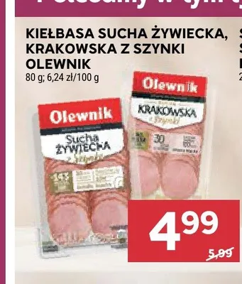 Kiełbasa sucha żywiecka Olewnik promocja w Stokrotka
