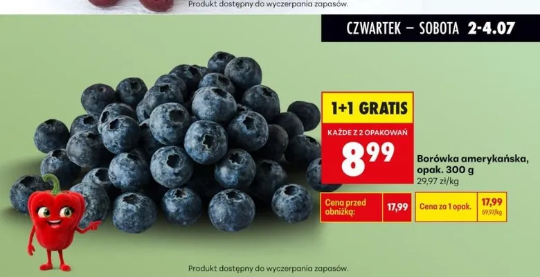 Borówka amerykańska promocja w Biedronka