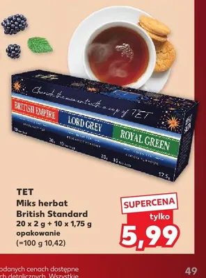 Miks herbat TET British Standard promocja w Kaufland