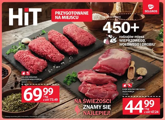 Kark wołowy bez kości duża porcja promocja w Selgros