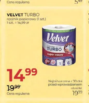 Ręcznik papierowy Velvet Turbo promocja w Drogerie Jawa