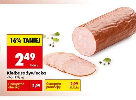 Kiełbasa żywiecka Madej Wróbel promocja w Biedronka