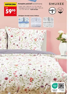 Komplet pościeli bawełnianej 220x200 cm + 2x 70x80 cm promocja w Biedronka
