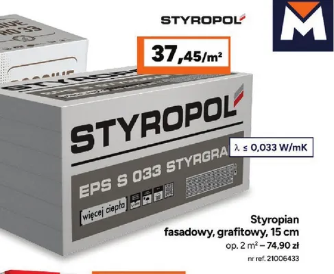 Styropian fasadowy grafitowy Styropol 15 cm promocja w Bricoman