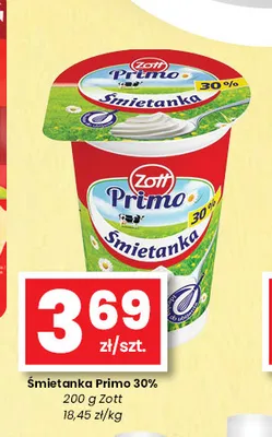 Śmietanka Primo Zott 30% promocja w emma MARKET