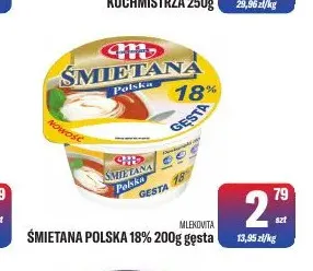 Śmietana Polska gęsta Mlekovita 18% promocja w Tomi Markt