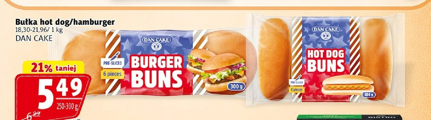 Bułka hot dog Hot Dog Buns Dan Cake promocja w Prim Market