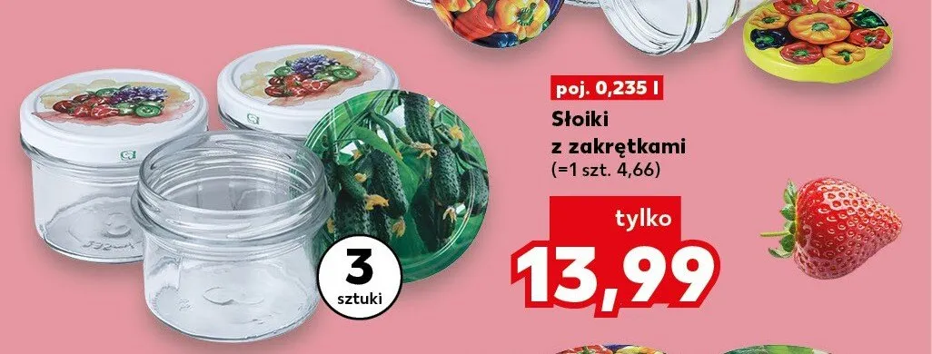 Słoiki z zakrętkami 0,235 l promocja w Kaufland