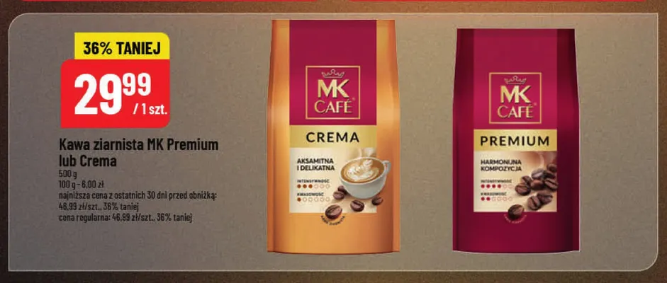 Kawa ziarnista MK Café Premium promocja w POLOmarket