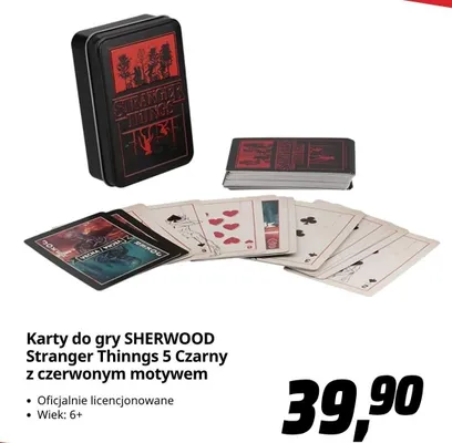 Karty do gry SHERWOOD Stranger Thinngs 5 Czarny z czerwonym motywem promocja w Media Markt