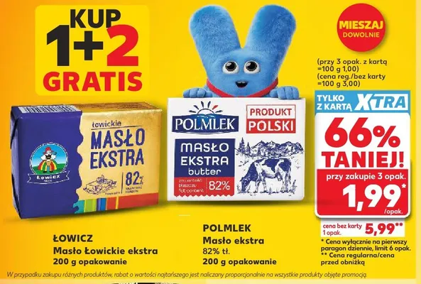 Masło ekstra 82% tł. Polmlek promocja w Kaufland