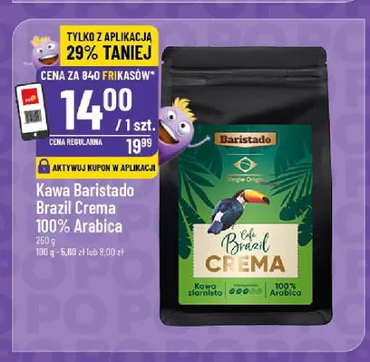 Kawa ziarnista Baristado Brazil Crema 100% Arabica promocja w POLOmarket