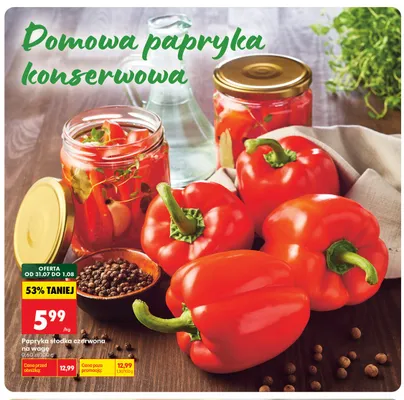 Papryka słodka czerwona na wagę promocja w Biedronka