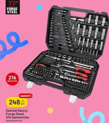 Zestaw kluczy 216 elementów promocja w Castorama