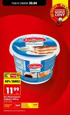 Ser Mascarpone Galbani promocja w Biedronka