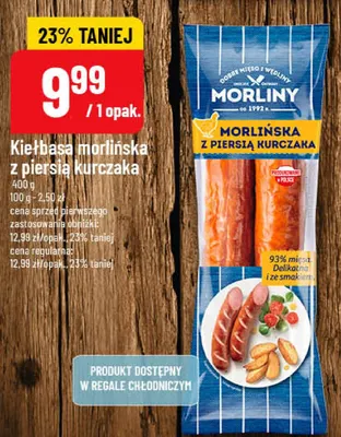 Kiełbasa morlińska z piersią kurczaka Morliny promocja w POLOmarket