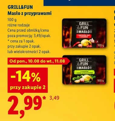 Masło z przyprawami z papryczką chili i czosnkiem Grill&Fun promocja w Lidl