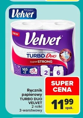 Ręcznik papierowy Velvet Turbo Duo 2-pak promocja w Carrefour Market