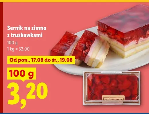 Sernik na zimno z truskawkami promocja w Lidl