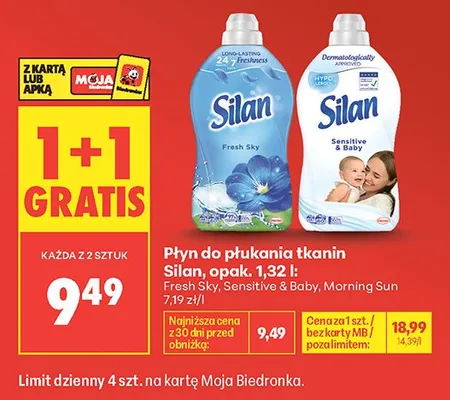 Płyn do płukania tkanin Silan Morning Sun promocja w Biedronka