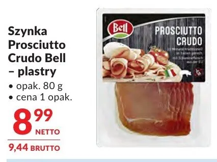 Szynka Prosciutto Crudo Bell - plastry promocja w Makro