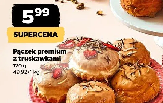 Pączek premium z truskawkami promocja w Netto
