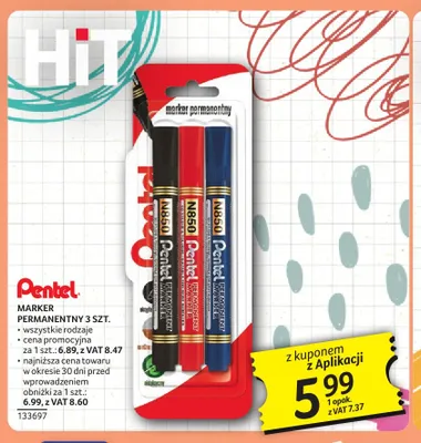 Marker permanentny Pentel 3-pak promocja w Selgros