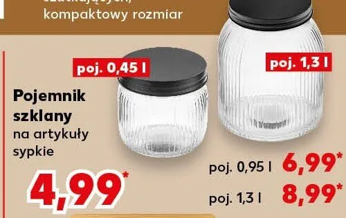 Pojemnik szklany na artykuły sypkie poj. 0.95l promocja w Kaufland