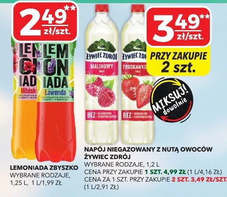 Napój niegazowany z nutą owoców Żywiec zdrój wybrane rodzaje promocja w Top Market
