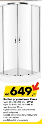 Kabina prysznicowa Kama promocja w Bricomarche