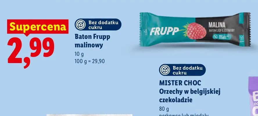 Baton Frupp malinowy promocja w Lidl