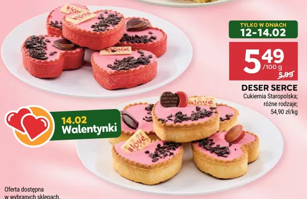 Deser serce różne rodzaje promocja w Stokrotka