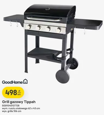 Grill gazowy GoodHome Tippah promocja w Castorama