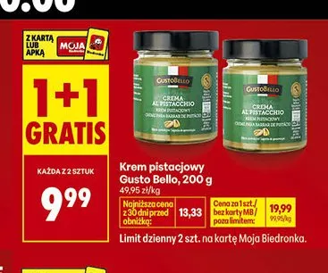 Krem pistacjowy Gustobello promocja w Biedronka