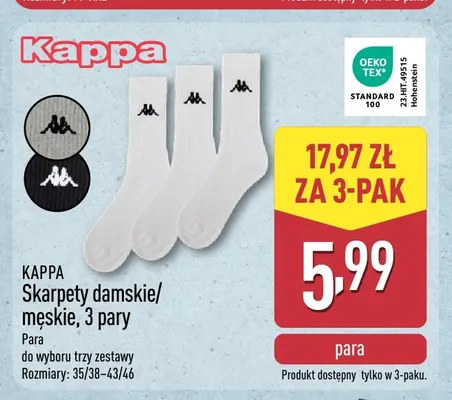 Skarpety męskie Kappa 3-pak promocja w Aldi