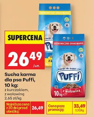 Karma sucha dla psa z kurczakiem 10kg promocja w Biedronka