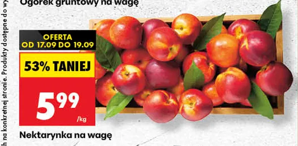 Nektarynka na wagę promocja w Biedronka