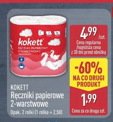 Ręczniki papierowe 2-warstwowe Kokett 2-pak promocja w Aldi