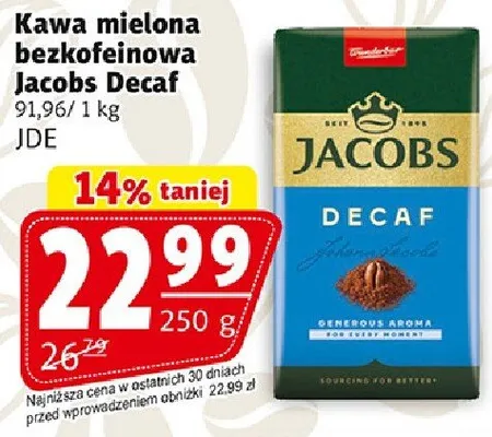 Kawa mielona bezkofeinowa Jacobs Decaf promocja w Prim Market