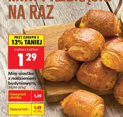 Mini ciastko z nadzieniem budyniowym promocja w Biedronka