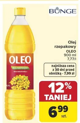Olej rzepakowy Oleo Bunge promocja w Carrefour Market