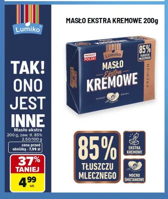 Masło ekstra kremowe Lumiko zaw. tł. 85% promocja w Carrefour