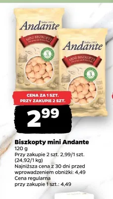 Biszkopty mini Andante promocja w Netto
