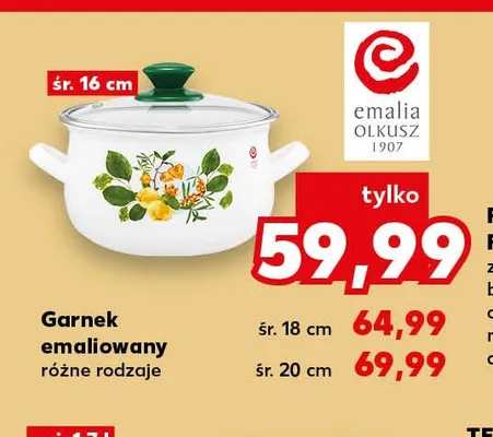 Garnek emaliowany Emalia Olkusz 1907 śr. 16 cm promocja w Kaufland