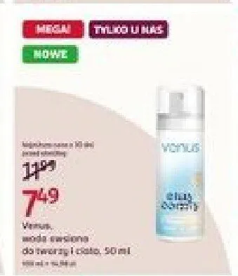 Woda owocowa do twarzy i ciała Venus promocja w Rossmann