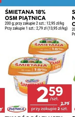 Śmietana 18% OSM Piątnica promocja w Stokrotka