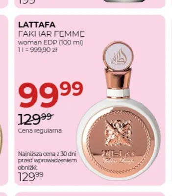 Woda perfumowana Fakhar Femme Lattafa promocja w Drogerie Jawa
