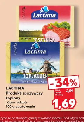 Produkt spożywczy topiony z szynką Lactima promocja w Kaufland